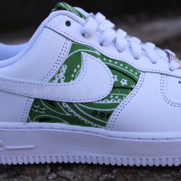 Nike Air Force 1 Low Green Apple Bandana Custom NWT - Picture 8 of 11